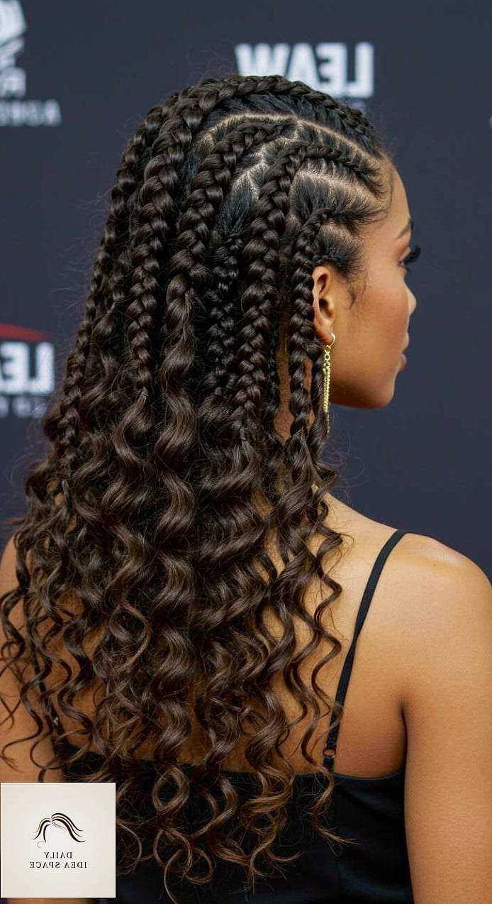 Goddess Braids with Curly Ends