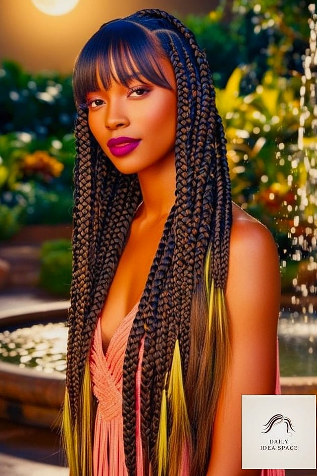 Goddess Braids with Curtain Bangs