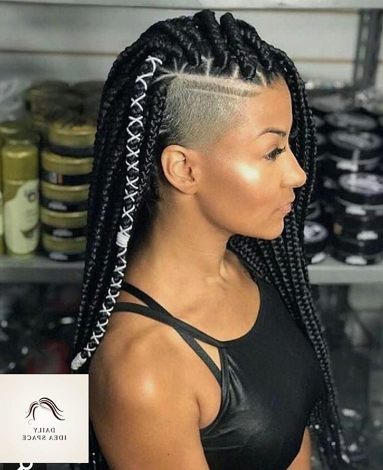 Goddess Braids with Shaved Sides