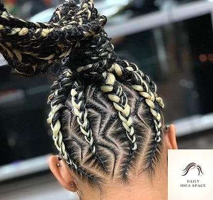 Goddess Braids with an Undercut Design