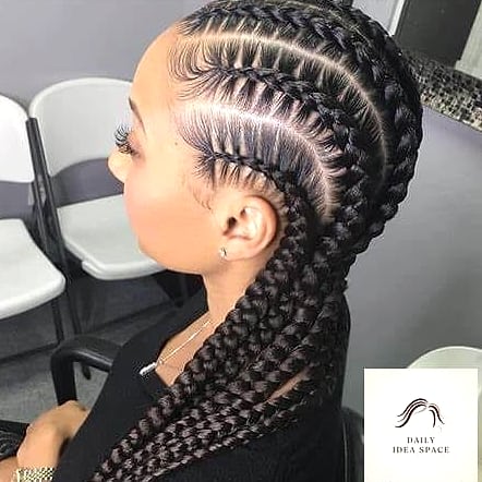 Goddess Braids with a Slicked Back Finish