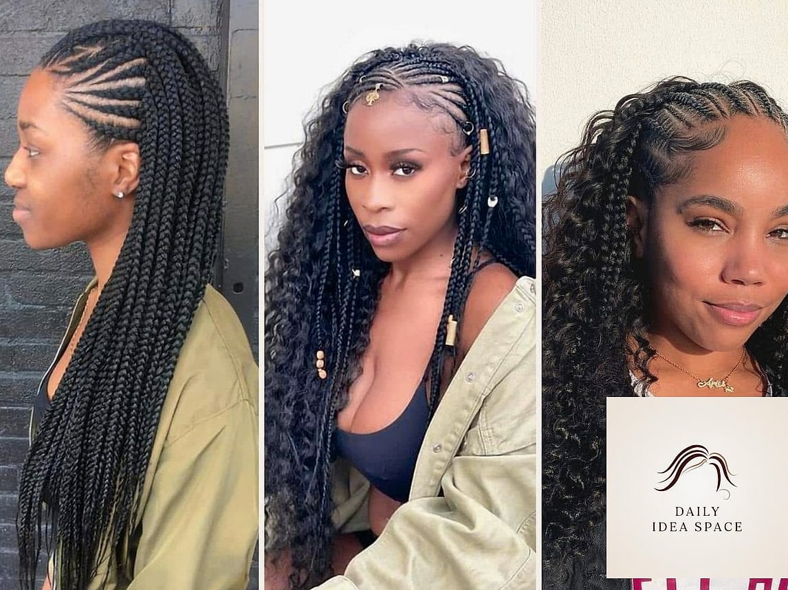 Half-Up Cornrow Style