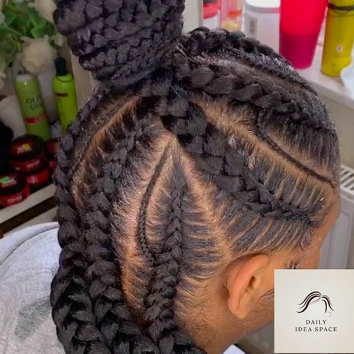 Half Cornrow, Half Loose Goddess Braids