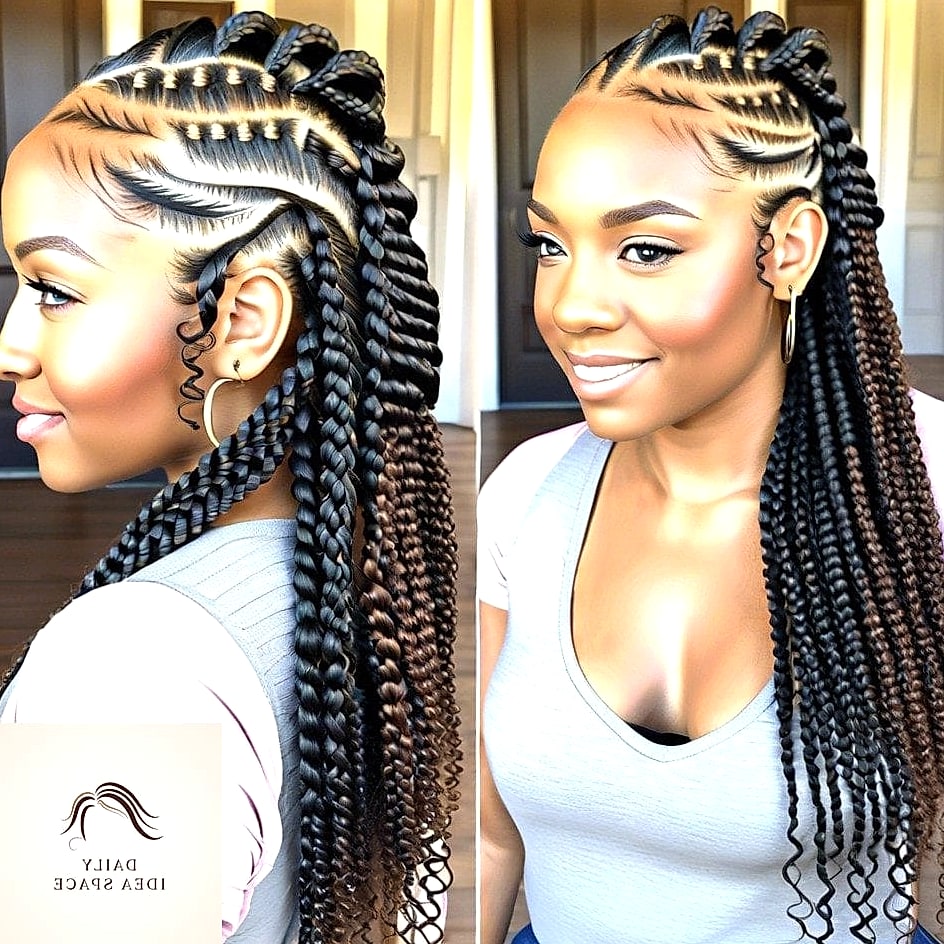 22 Cornrows Styles Ideas That Will Transform Your Look 8 Half-Up Cornrows