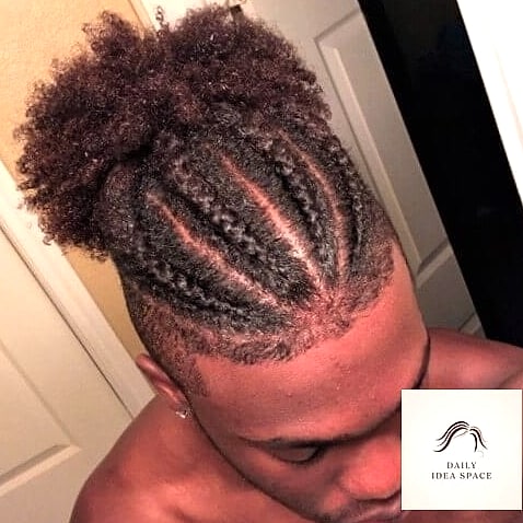 28 Cornrow Hairstyles For Men Looks You'll Want to Screenshot Immediately 13 Half-Up Cornrows