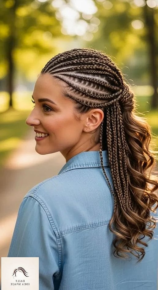 25 Goddess Braids Hairstyles Ideas That Are Dreamy and So Inspiring 5 Half-Up Goddess Braids