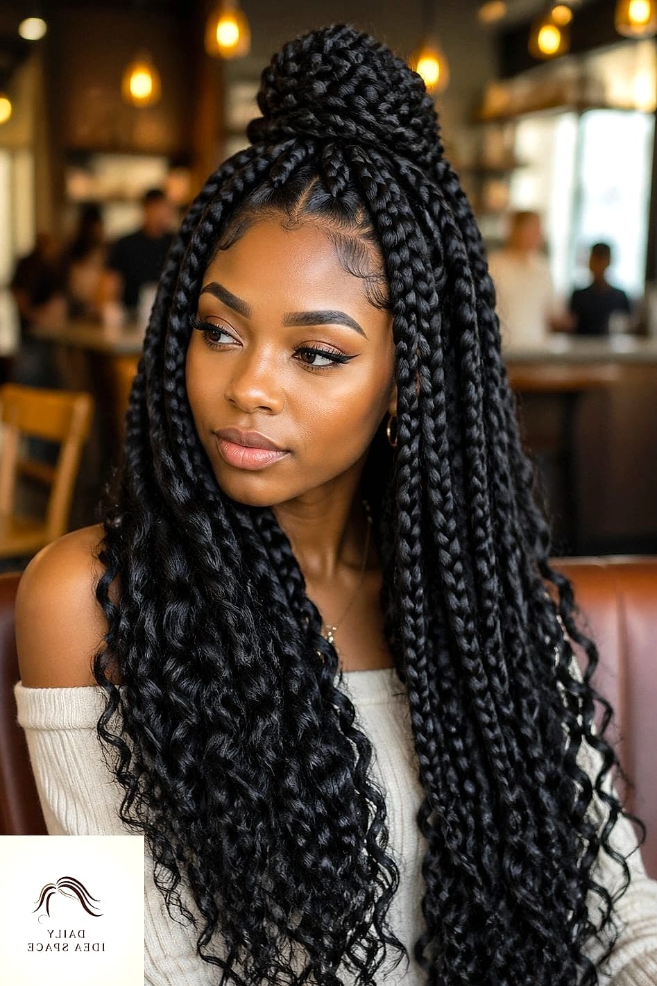 Half-Up Jumbo Braids