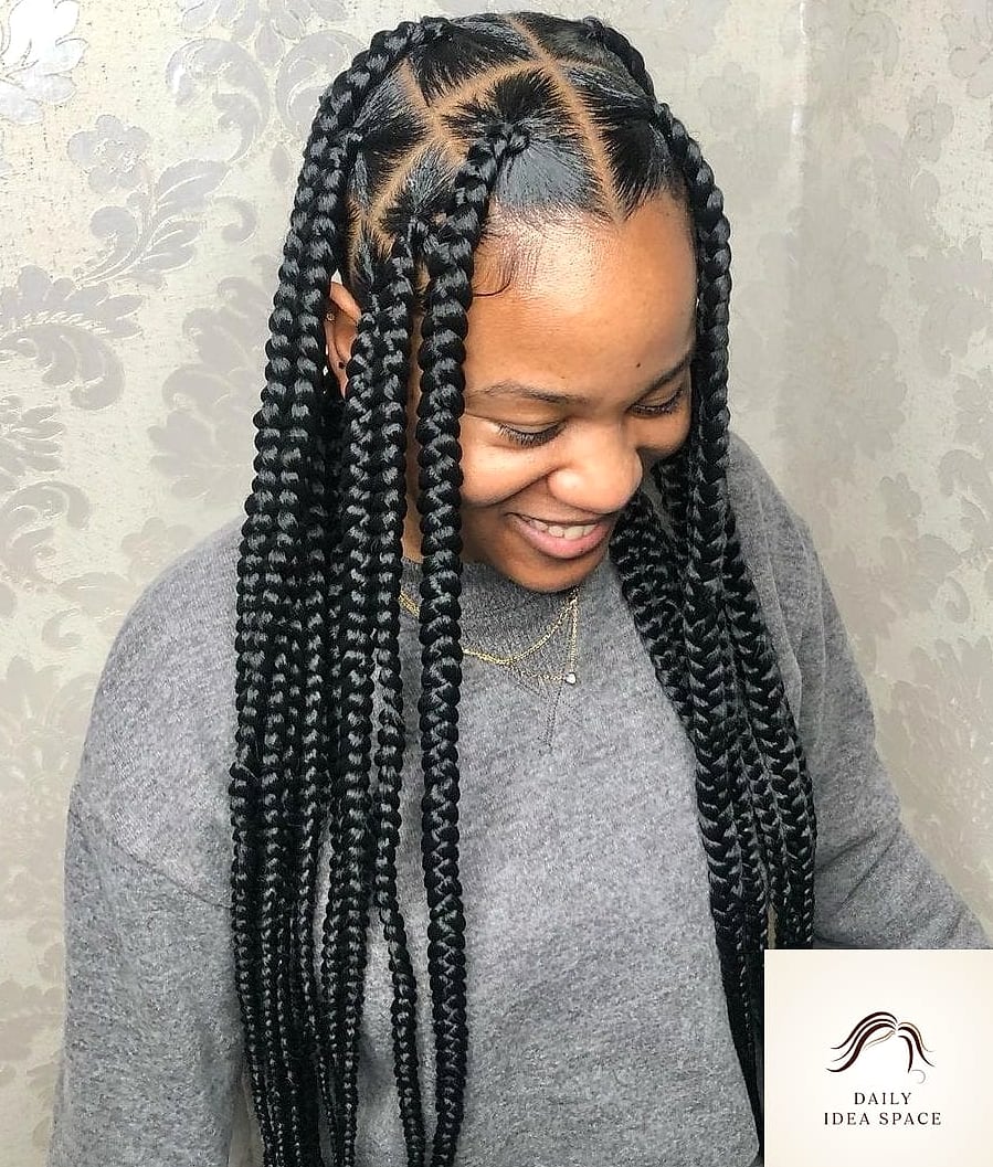 30 Braid Hairstyles For Black Women Ideas You Need to Try Next 14 Jumbo Box Braids