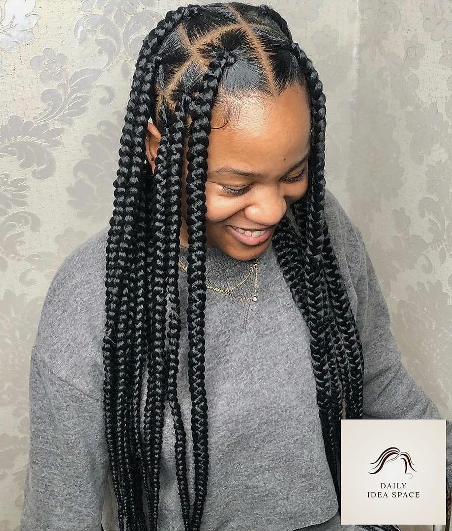 20 Braids For Black Hair Ideas That Are Breathtakingly Beautiful 6 Jumbo Box Braids for a Bold Statement