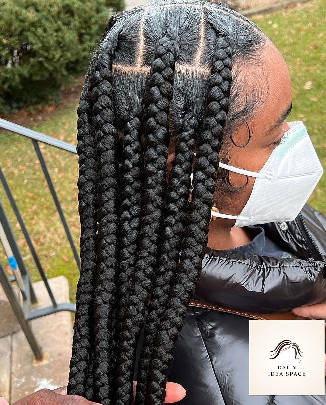 20 Bora Bora Braids Ideas That Will Make You Book Your Appointment Immediately 11 Jumbo Braids with a Side Part