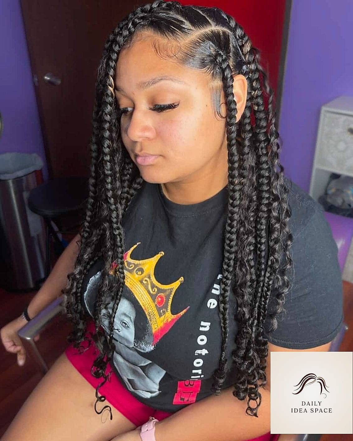 28 Jumbo Box Braids Looks You'll Want to Screenshot Immediately 8 Jumbo Braids with Side Part