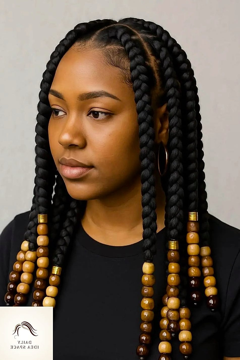 28 Jumbo Box Braids Looks You'll Want to Screenshot Immediately 12 Jumbo Braids with Beads