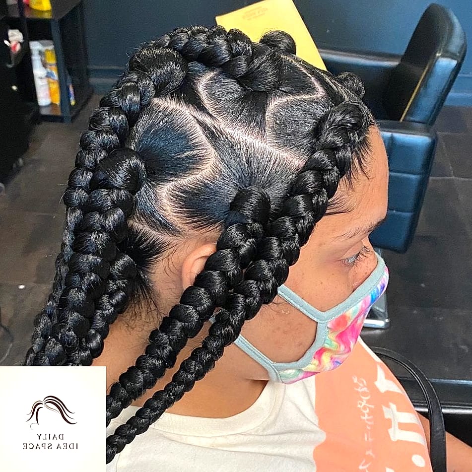 28 Jumbo Box Braids Looks You'll Want to Screenshot Immediately 20 Jumbo Braids with Bangs