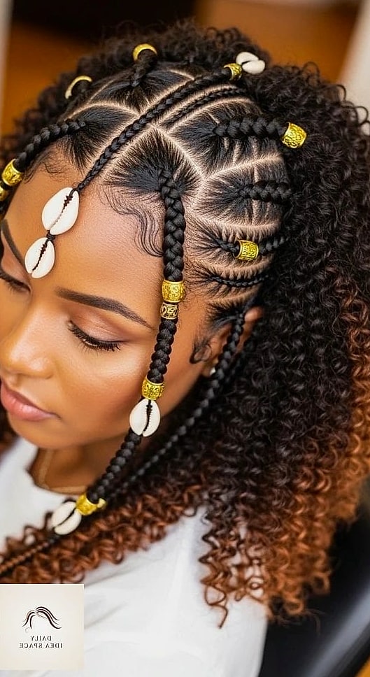25 Fulani Braids With Curls Ideas That Are Dreamy and So Inspiring 7 Jumbo Fulani Braids with Big Curls