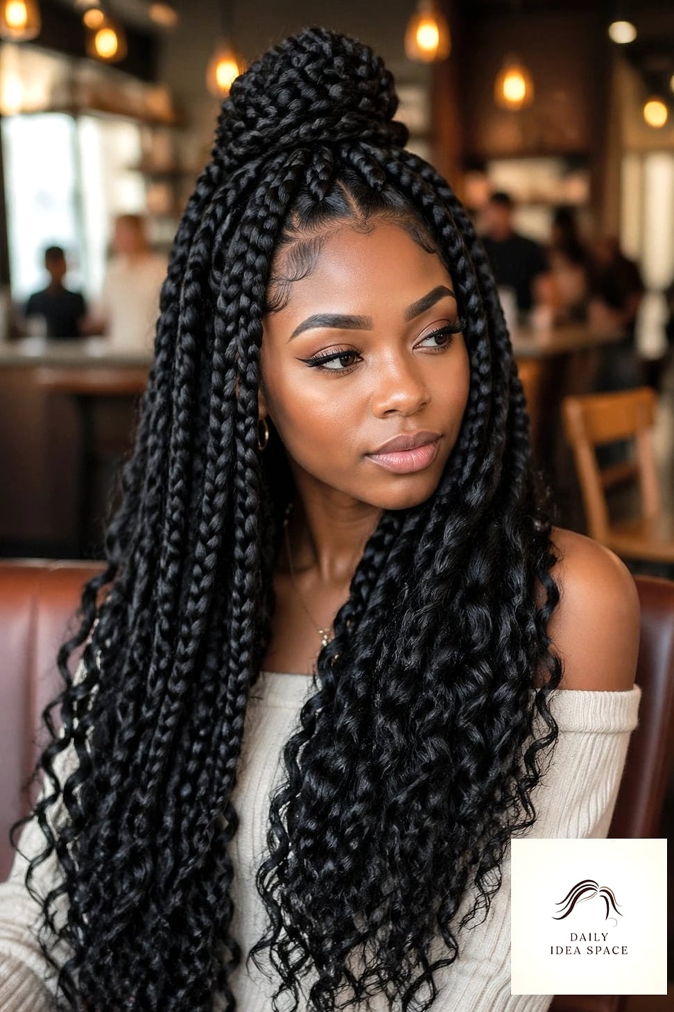 25 Goddess Braids Hairstyles Ideas That Are Dreamy and So Inspiring 15 Jumbo Goddess Braids with a Deep Side Part