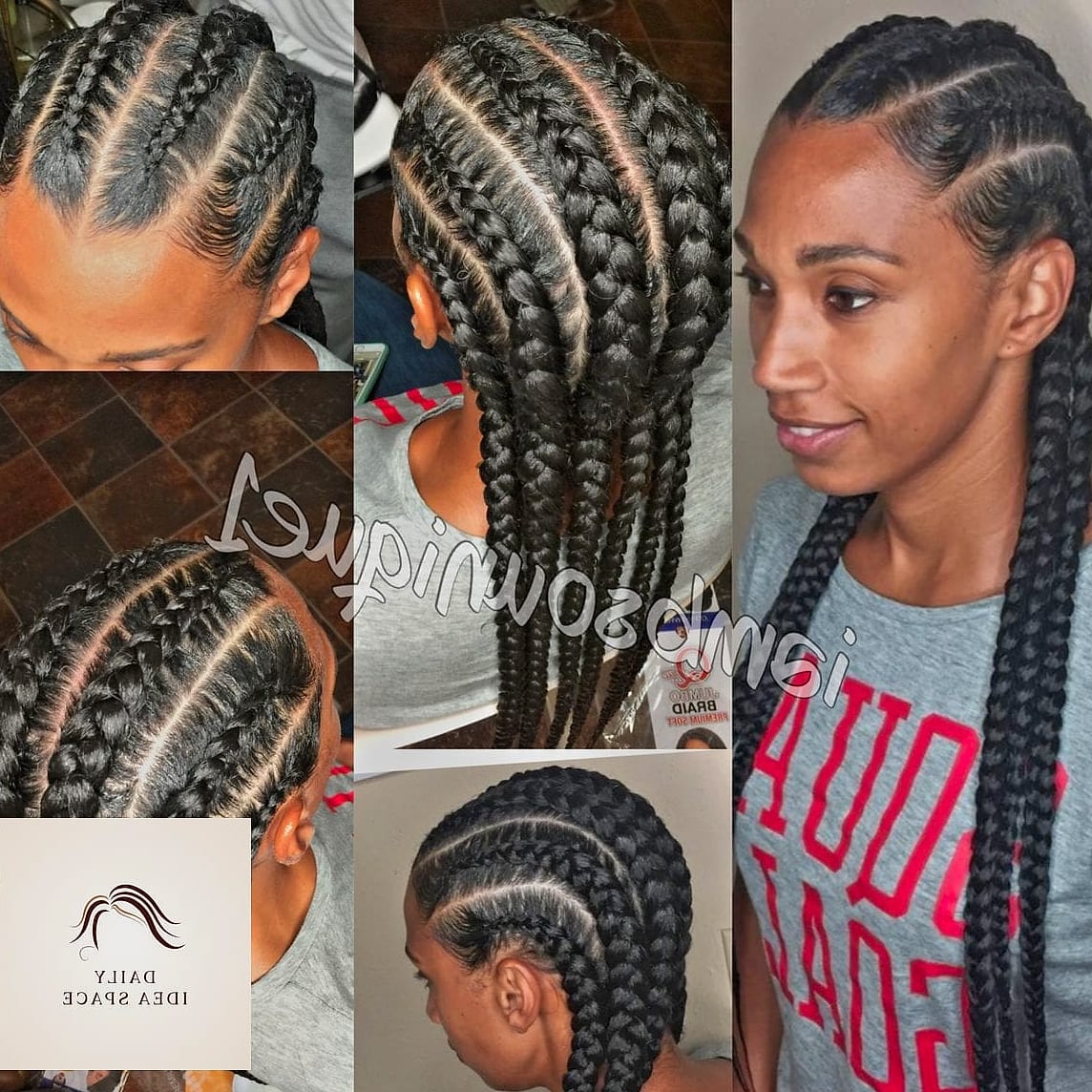 27 Straight Back Feed In Braids Ideas Every Woman Needs to See 13 Jumbo Straight Back Braids