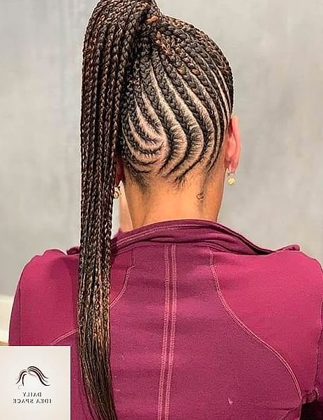 Lemonade Braids into a High Ponytail