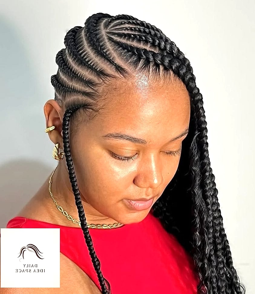 Lemonade Braids with a Deep Side Part