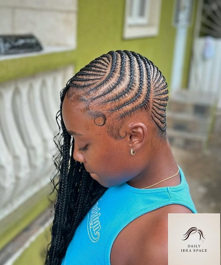 Lemonade Braids with Curly Ends Bun