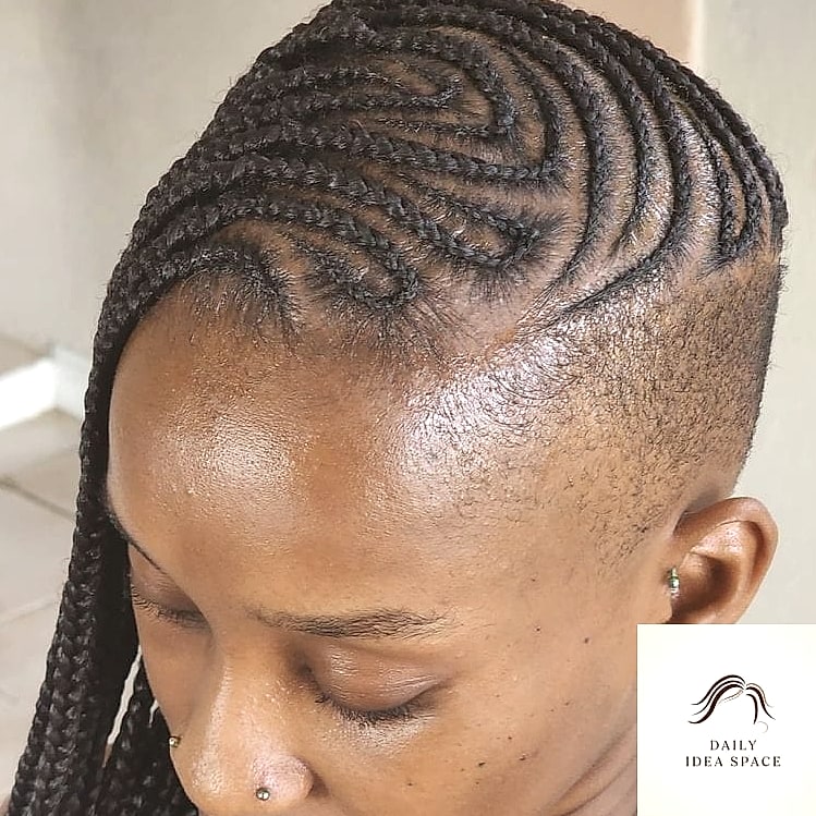 Lemonade Braids with Shaved Sides