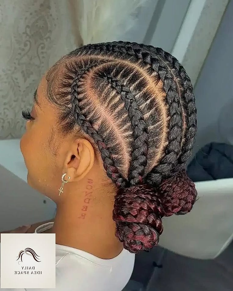 28 Stitch Braids Looks You'll Want to Screenshot Immediately 18 Low Bun Stitch Braids