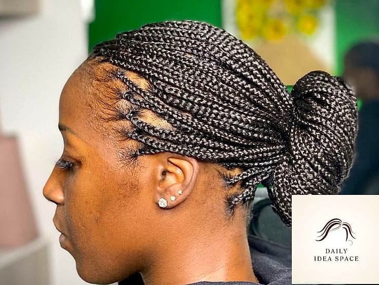 Low Bun Pick and Drop Braids
