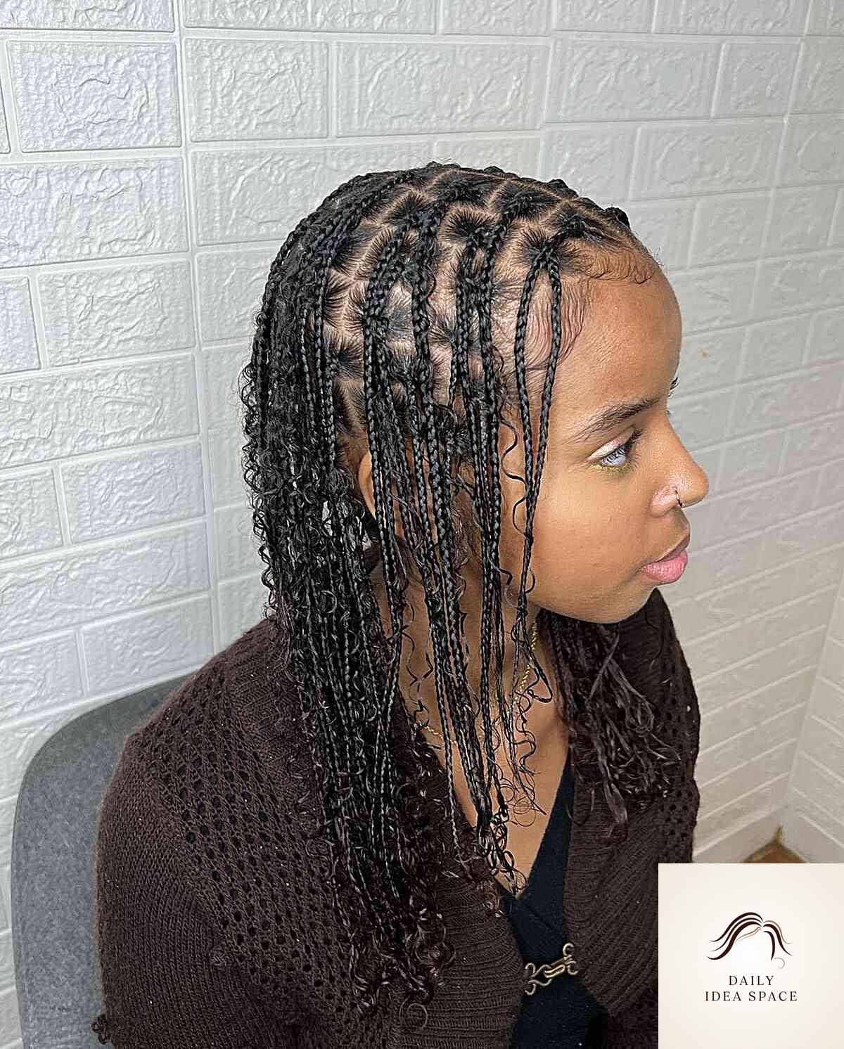 Medium-Length Bohemian Curly Braids