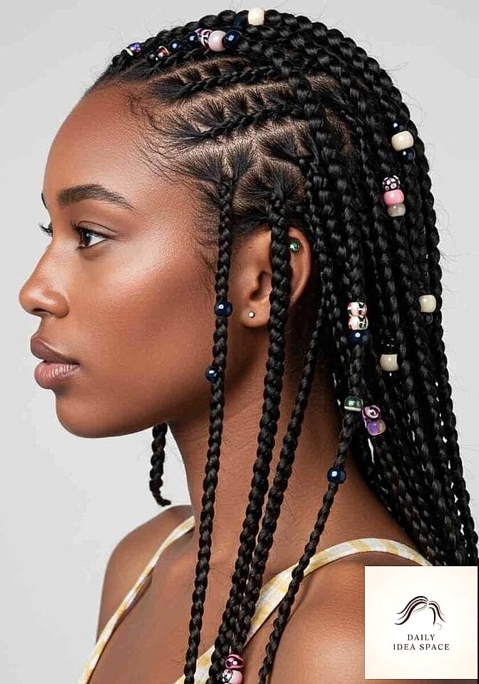 20 Bora Bora Braids Ideas That Will Make You Book Your Appointment Immediately 9 Micro Braids with Beaded Ends