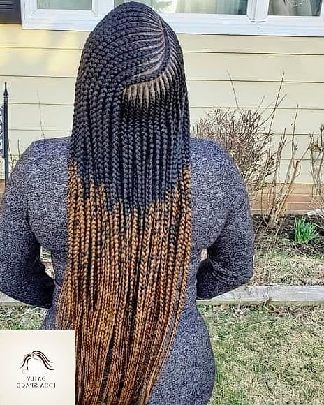 22 Ghana Braids Ideas That Will Transform Your Look 21 Ombre Ghana Braids