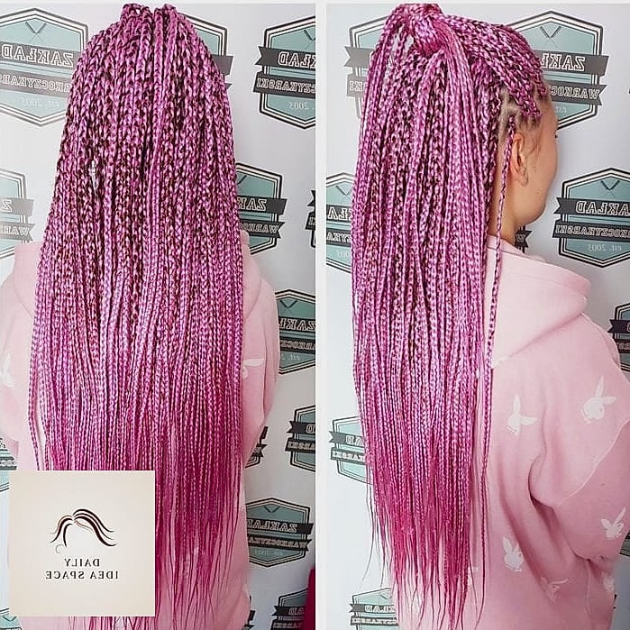 Pink Box Braids