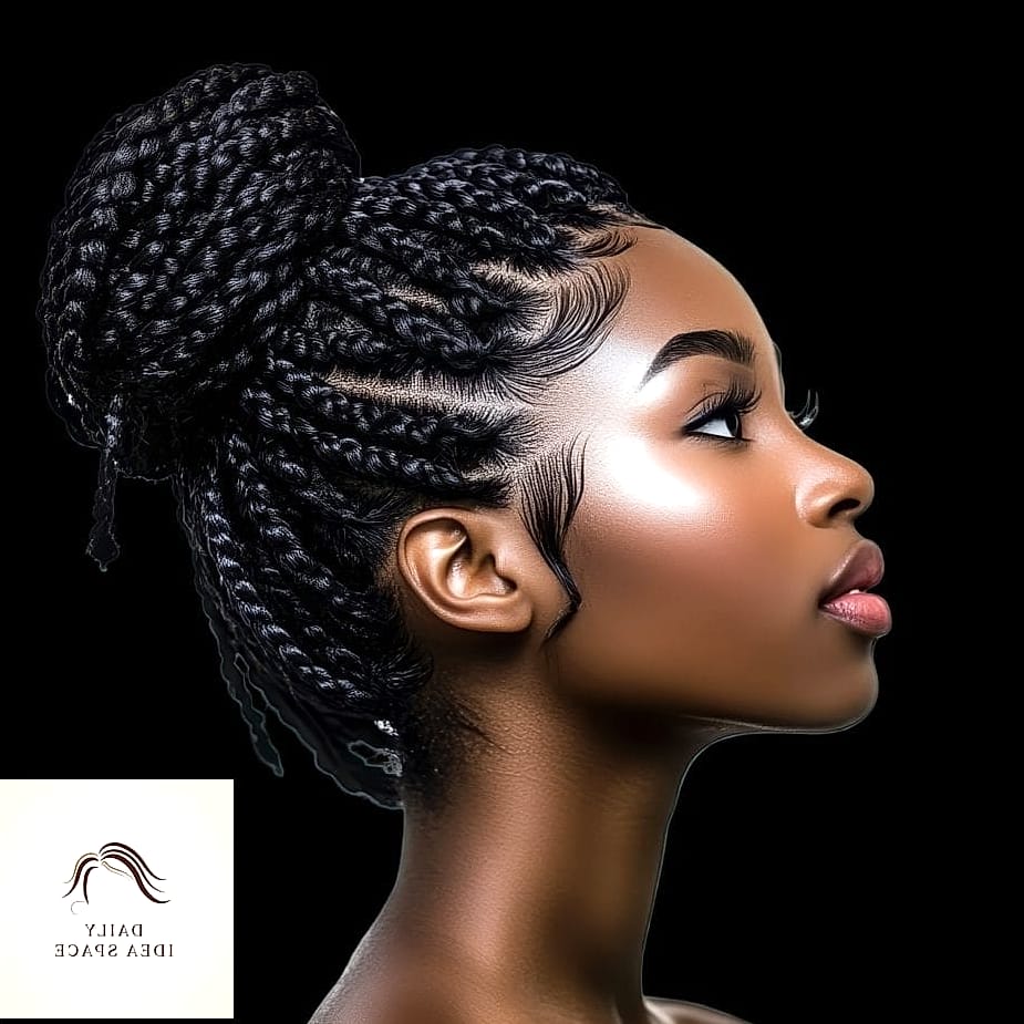 Playful Transparent and Colored Beads on Sleek Black Braids