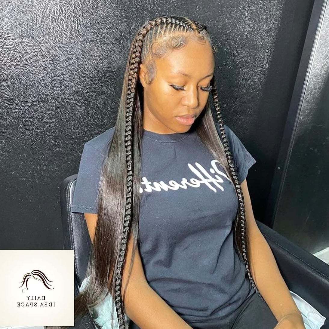 Quick Weave Straight Bob With Braided Nape