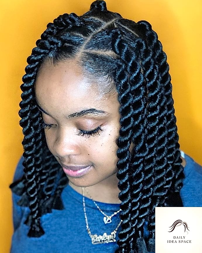 28 Braids For Black Women Looks You'll Want to Screenshot Immediately 22 Rope Twist Braids