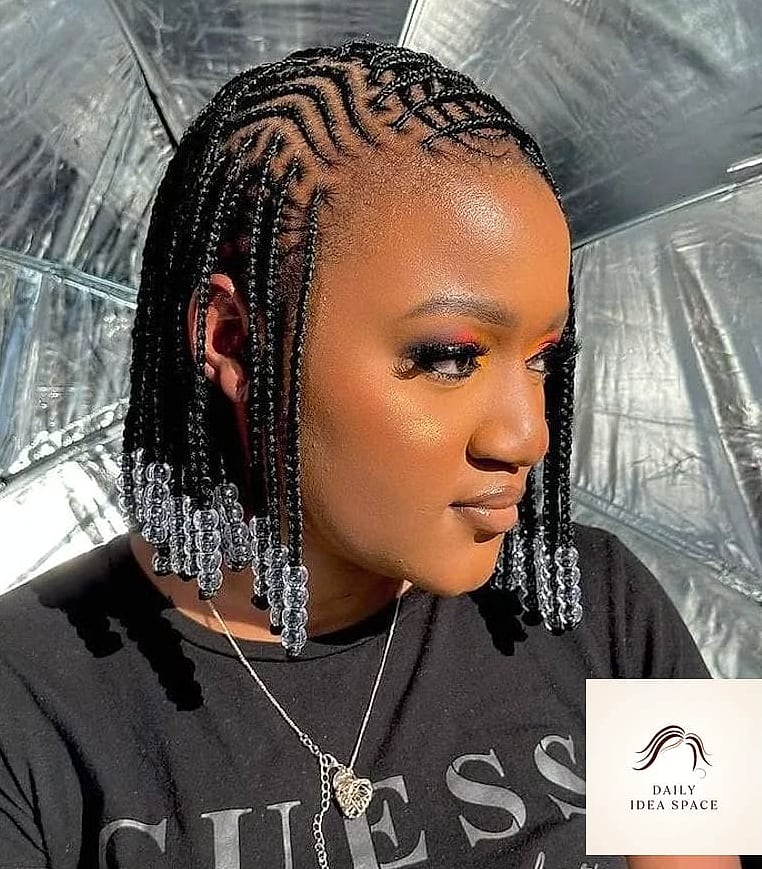 27 Short Braids Ideas Every Woman Needs to See 16 Short Braids with Beads