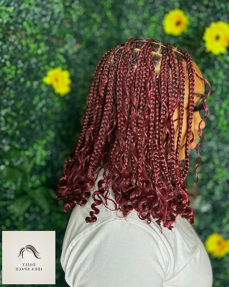 27 Short Braids Ideas Every Woman Needs to See 10 Short Burgundy Braids