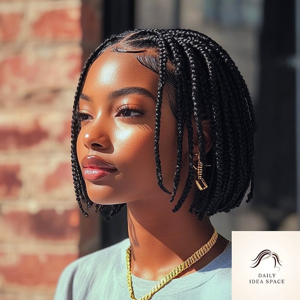 Short Feed-In Braids Bob