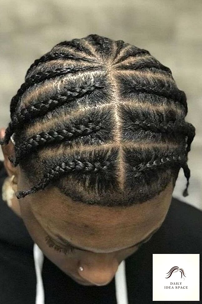 28 Cornrow Hairstyles For Men Looks You'll Want to Screenshot Immediately 11 Side-Part Cornrows