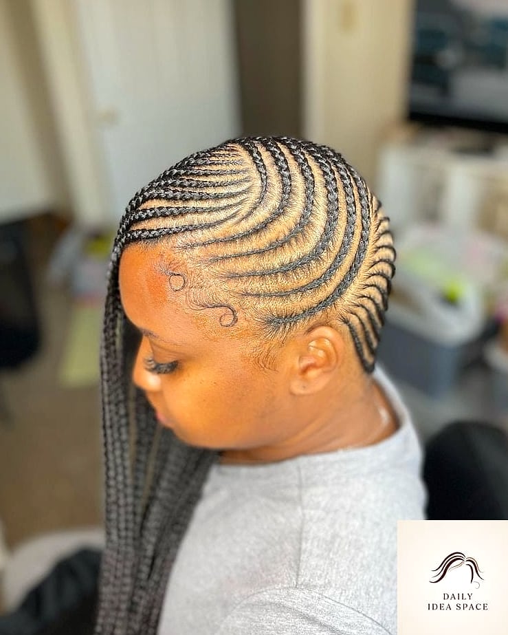Side-Swept Cornrows
