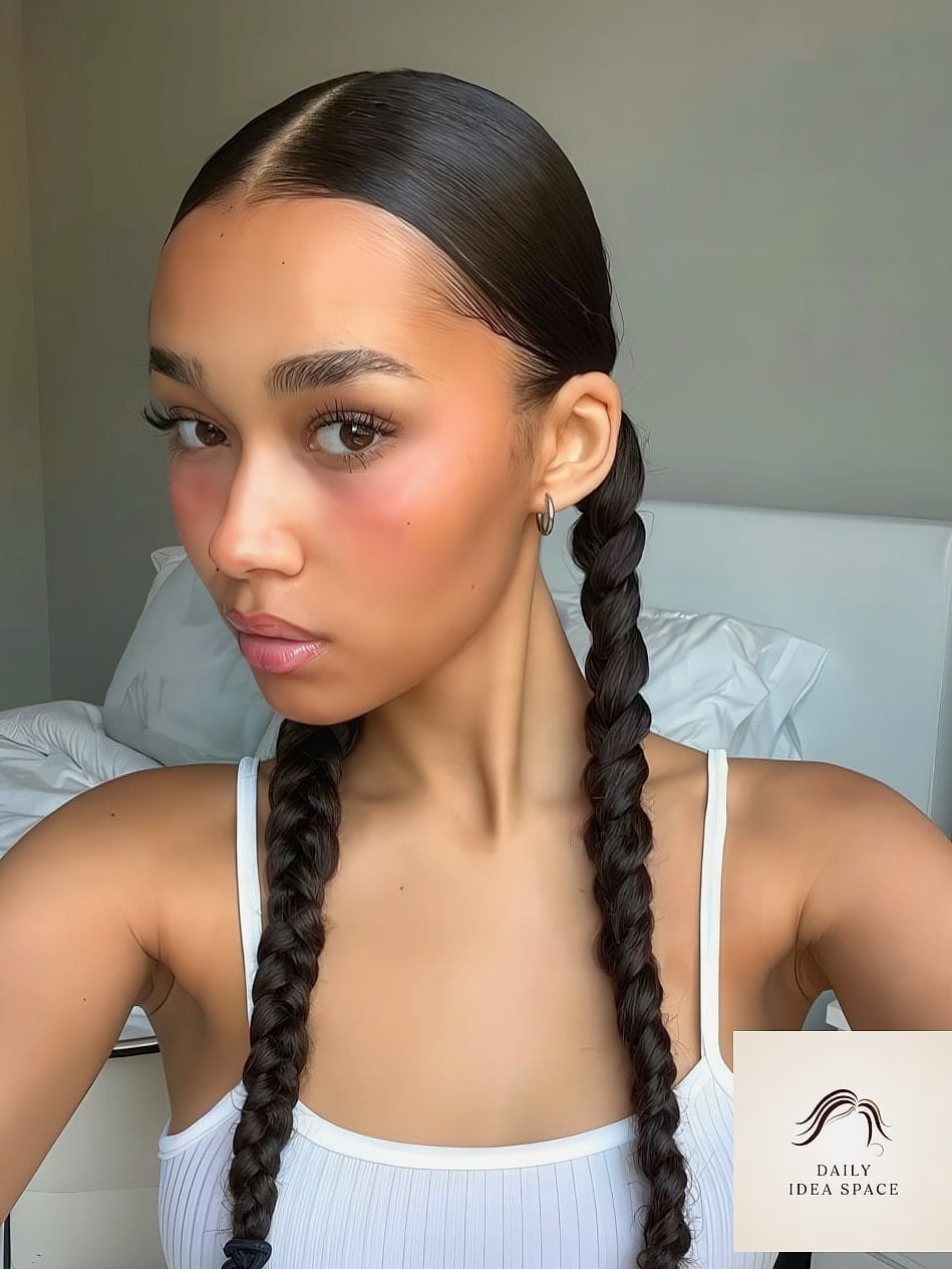 22 Two Braids Hairstyle Ideas That Will Transform Your Look 4 Sleek Low Braids