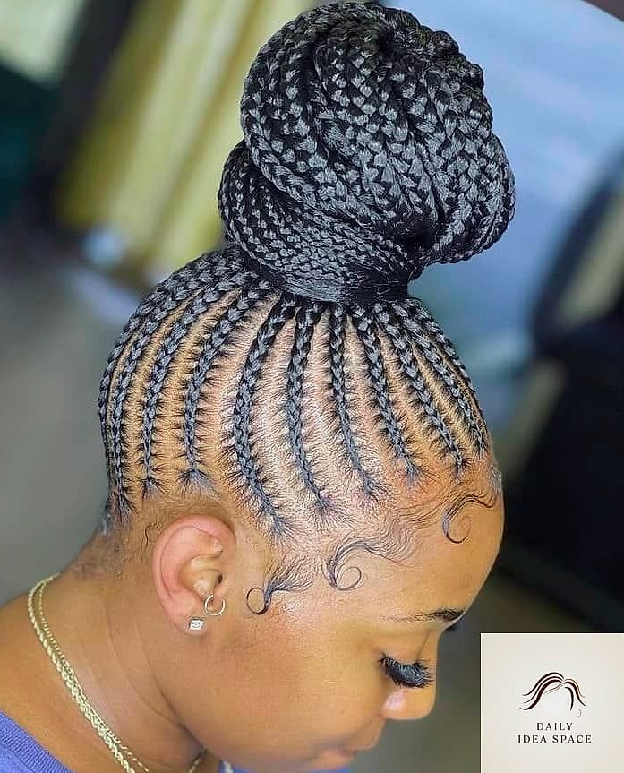 28 Stitch Braids Looks You'll Want to Screenshot Immediately 21 Stitch Braids Updo with Twists