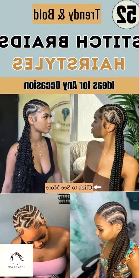 28 Stitch Braids Looks You'll Want to Screenshot Immediately 27 Stitch Braids with Wavy Crown