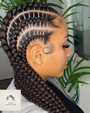 27 Scalp Braids Ideas Every Woman Needs to See 15 Stitch Braids With Thin Rows