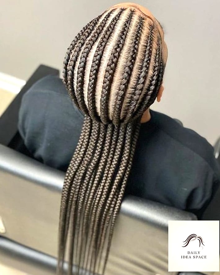 27 Straight Back Feed In Braids Ideas Every Woman Needs to See 26 Straight Back Braids Styled into a Braided Updo