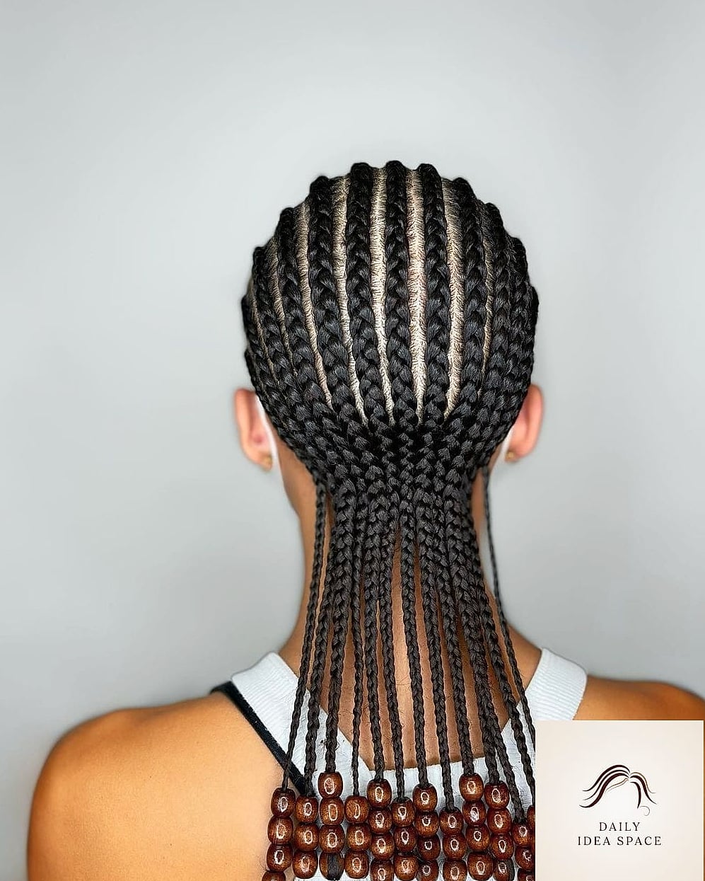 25 Straight Back Braids Ideas That Are Going Viral on Pinterest Right Now 9 Straight back braids with beads
