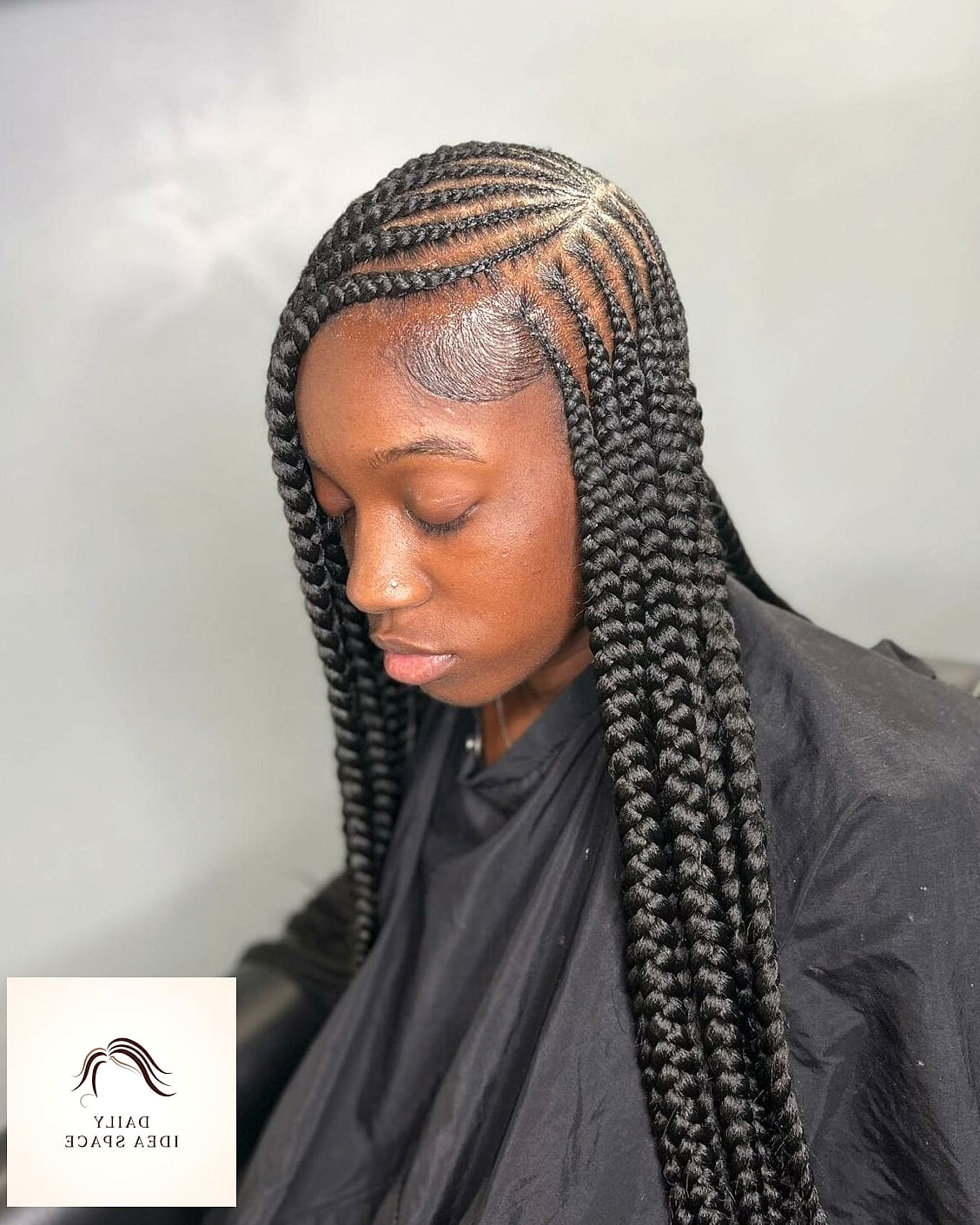 25 Straight Back Braids Ideas That Are Going Viral on Pinterest Right Now 16 Straight back braids with a swoop bang