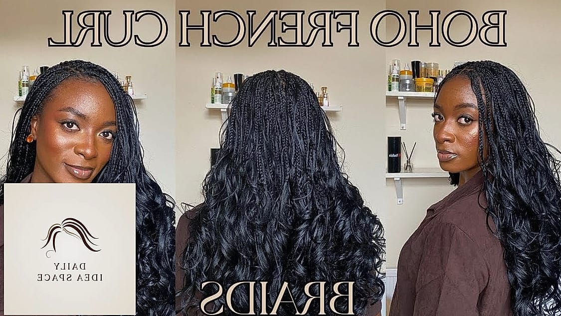 27 Boho French Curl Braids Ideas That Every Stylist Needs to See 14 Stunning Boho Knotless Braids with Defined Curls