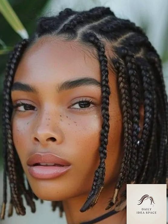 Stylish Short Box Braids for Effortless Elegance