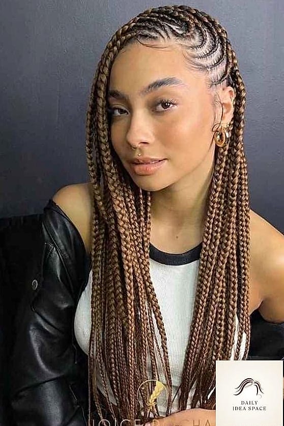 28 Flip Over Fulani Braids Looks You'll Want to Screenshot Immediately 3 Thin Flip with Thick Side Braids