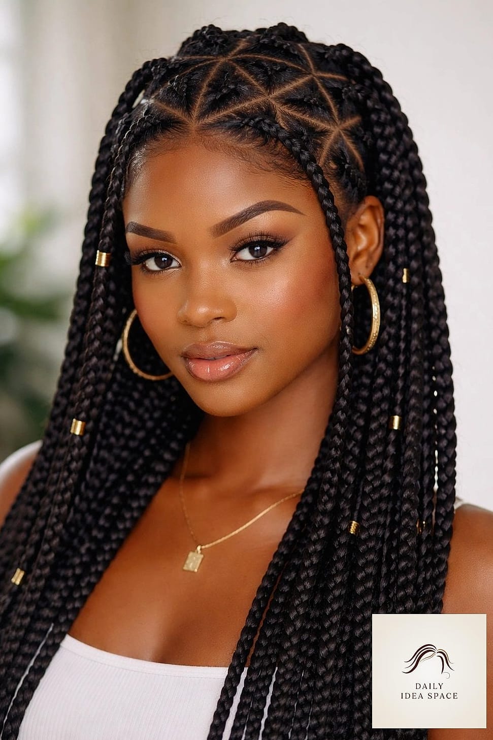 27 Scalp Braids Ideas Every Woman Needs to See 11 Triangle Part Box Braids