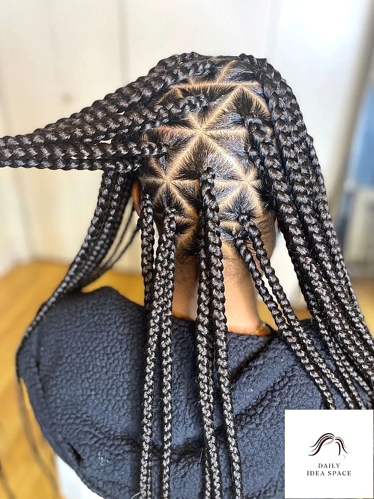 20 Braids For Black Hair Ideas That Are Breathtakingly Beautiful 12 Triangle Part Box Braids